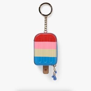 Kate Spade Colorful Striped Popsicle Keychain Coin Purse Wallet